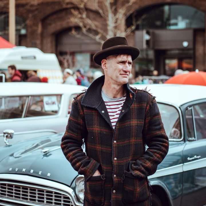 Płaszcz męski w kratę Tweed